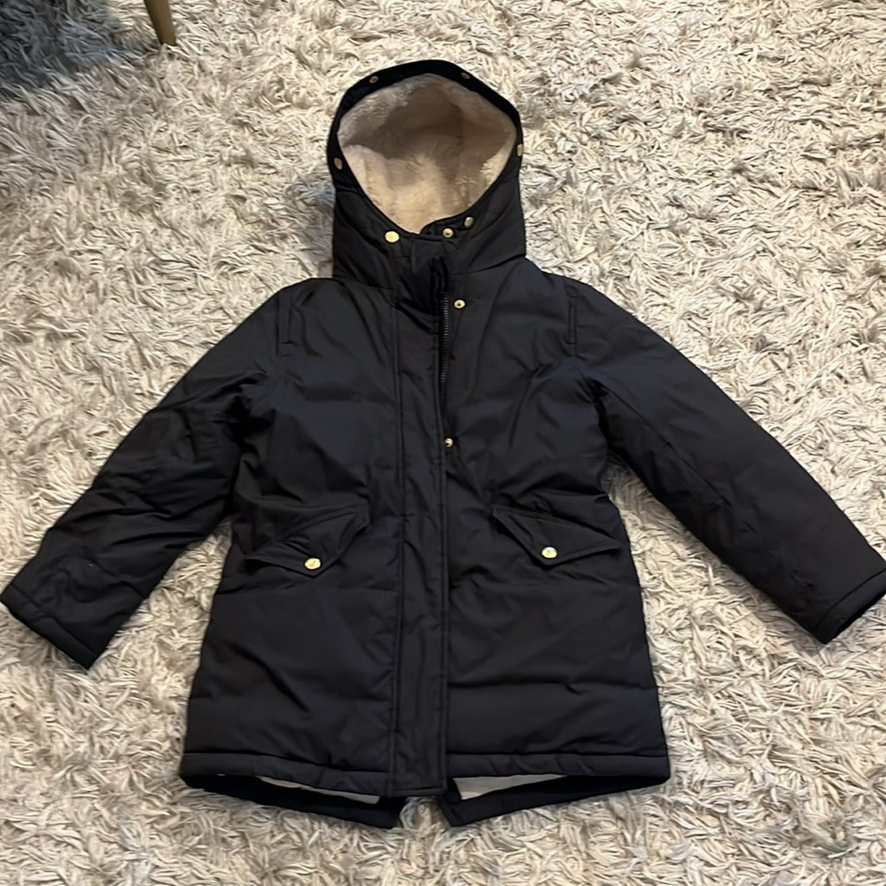 J Crew size large girls (size 10-12) fleece lined water resistant jacket